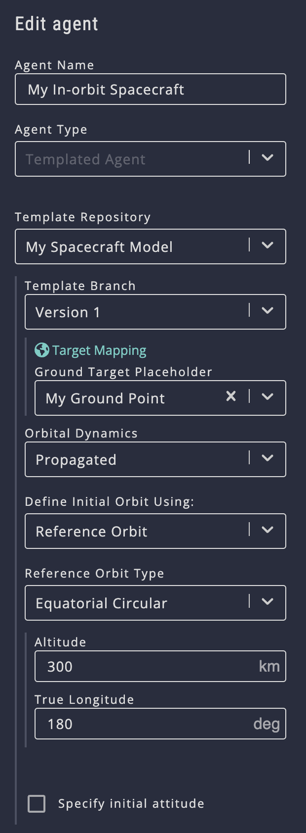 2. Specify the peripheral agent as the target